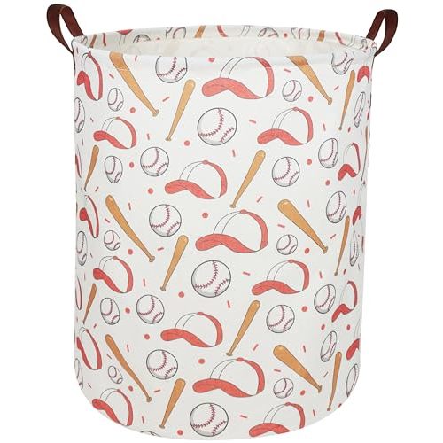 Essme Kids Laundry Basket,Baseball Laundry Hamper for Boys Room Decor,Boys hamper,Nursery Hamper,Home Organizer.(Baseball)