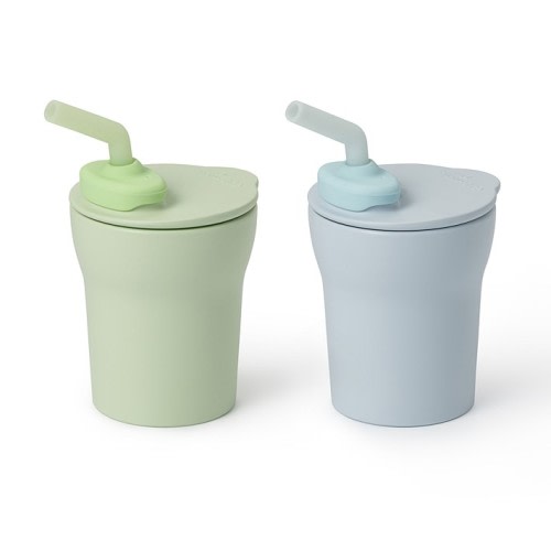 Miniware 1-2-3 Sip! Cup, Set of 2 - Keylime/ Aqua