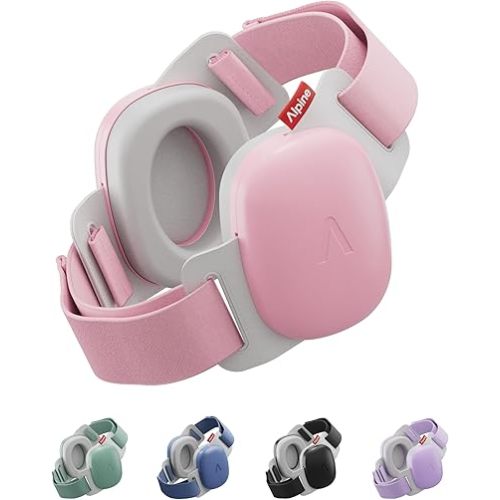 Alpine Muffy Baby Comfort - Protects Hearing for Babies and Toddlers - CE & ANSI Certified - Headband for Safe fit & Comfort - Adjustable for Ages 3-48 Months - 24dB Sound Reduction, Pink