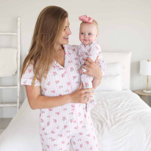 Women's Two Piece Flare Lounge Set in Rosy & Cozy | Caden Lane