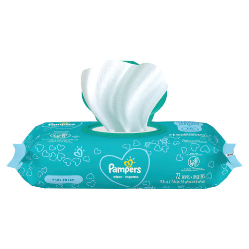 Pampers Baby Wipes, Baby Fresh Scented, 1X Pop-Top Packs, 72 Count
