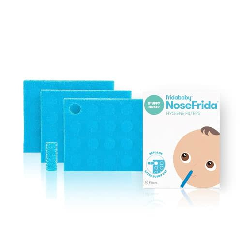 Frida Baby Nasal Aspirator Original 60 Nose Frida Filter Refills, Replacement Filters, Hygiene Filters for NoseFrida The Snotsucker, BPA Free, Latex Free