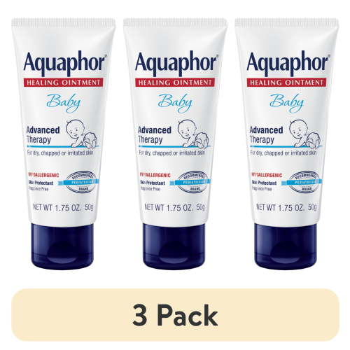 (3 pack) Aquaphor Baby Healing Ointment for Teething, Drool and Diaper Rash, Travel Size, 1.75 oz