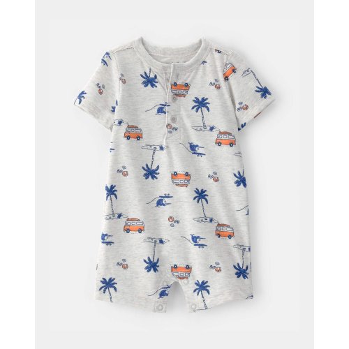 Baby Boy Beach Trip Romper - Grey | Carter's