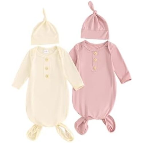 Vestido anudado para recién nacido, paquete de 2 unidades, para bebé, niño y niña, traje de regreso a casa