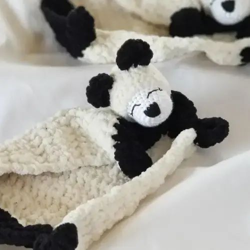 Crochet Panda Bear Lovey

Link: https://www.etsy.com/listing/1338267753/crochet-panda-bear-lovey-chenille-baby
