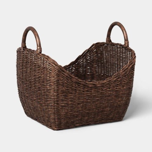 Large Rattan Basket Brown