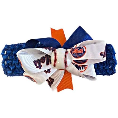 Mets Baby Girl Boutique Bow Crocheted Headband