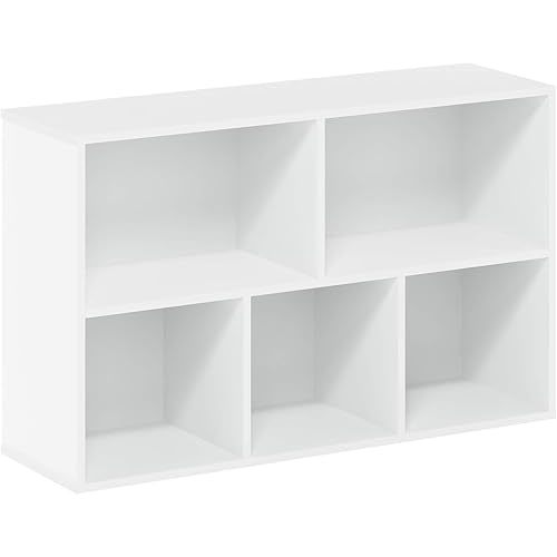 Furinno Luder Bookcase / Book / Storage , 5-Cube, White