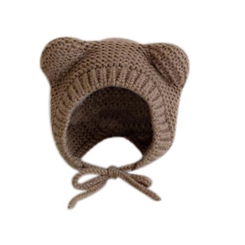MINGSEECESS Kids Knitted Beanie Hat Cute Frog Cartoon Winter Warmer Cap with Big Eyes for Baby Boys Girls