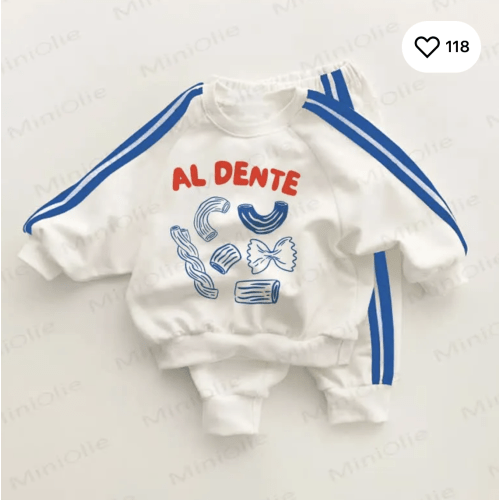 Pasta Blue Striped 2-piece Set 3-6 M