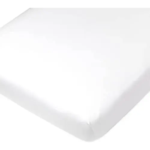 HonestBaby Organic Cotton Fitted Crib Sheet, Bright White, One Size