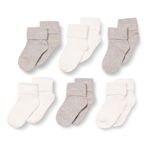 Amazon Essentials Baby Socks, Unisex, Turn Cuff, 6 Pairs