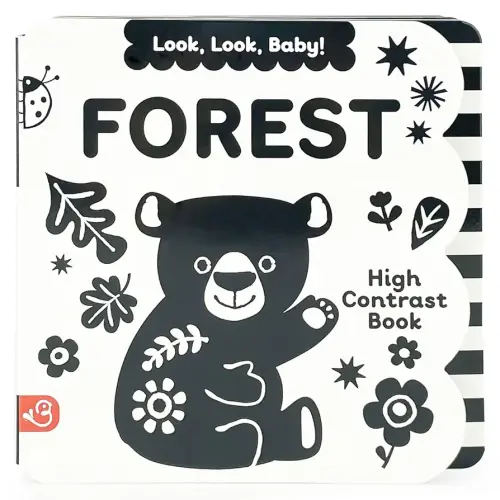 Look, Look, Baby! Forest: Black and White High Contrast Tummy Time Book for Newborns
