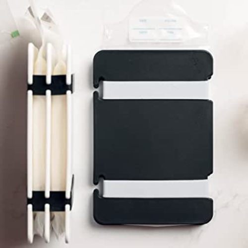 Freeze It Flat: Organizer for Freezer Storage of Breast Milk Bags. Use Compression to Reduce Leaks and Double Storage Capacity. (Black Double by MAMMaway)