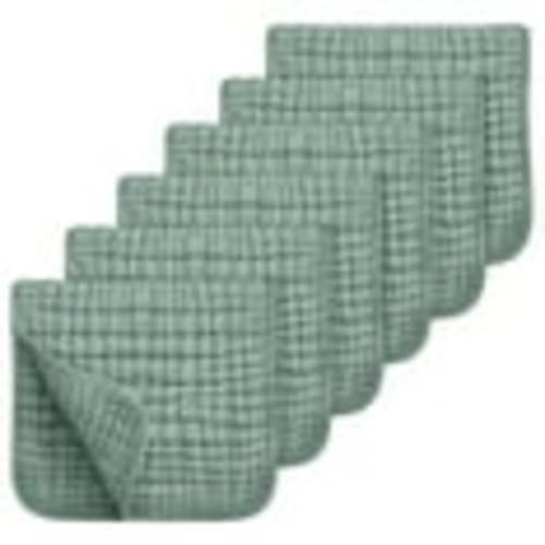 Sueriy 6 Pack Muslin Burp Cloths 100% Cotton Large 20''x10'' Extra Soft and Absorbent Baby Burping Cloth for Boys Girls,Dark Green,6 Pack