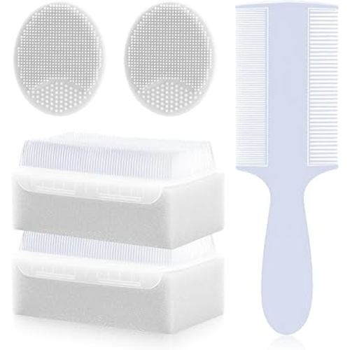 Cradle Cap Brush for Babies, 5Pcs Cradle Cap Treatment Set with Soft Bristle Brushes Silicone Scrubber Long Comb for Newborn Bathing Essentials Baby Brush and Comb Set (White)