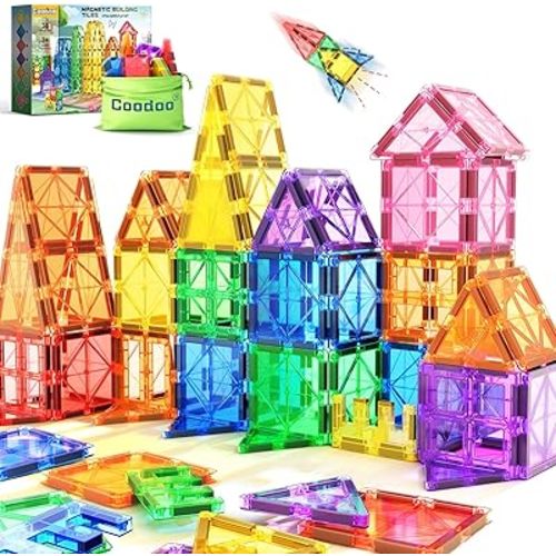 Kids Toys Magnetic Tiles Starter Set Classroom Must Haves, Magnetic Blocks for Toddlers Magnet Building Toys Preschool Montessori Learning Games for 3+ Year Old Boys & Girls