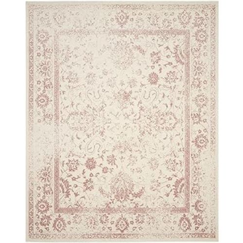 SAFAVIEH Adirondack Collection Area Rug - 8' x 10', Ivory & Rose, Oriental Distressed Design, Non-Shedding & Easy Care, Ideal for High Traffic Areas in Living Room, Bedroom (ADR109H)