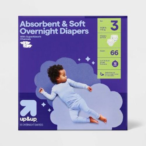 Disposable Overnight Diapers - Up&up™ (select Size And Count) (color Or Pattern May Vary)