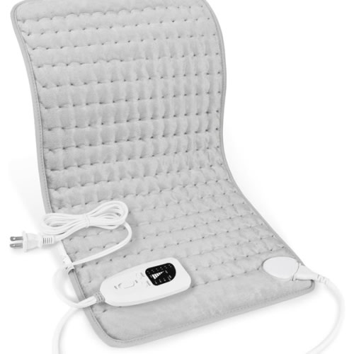Deepsoon Heating Pad,Electric Heating Pads for Back,Neck,Abdomen,Moist Heating Pad for Shoulder,Knee,Arms,Legs,Dry/Moist Heat & Auto Shut Off,Christmas Gifts for Men and Women,Light Gray,24x12 Inch