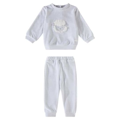 Baby cotton-blend sweatshirt and sweatpants set
