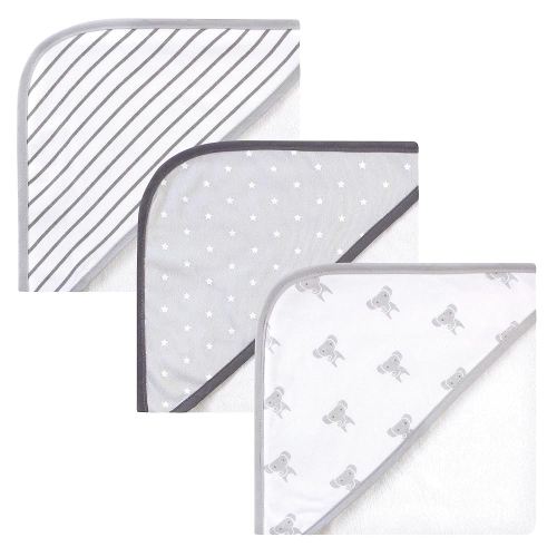 Hudson Baby Unisex Baby Cotton Rich Hooded Towels, Modern Elephant, One Size