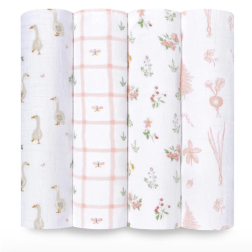 Country Floral Cotton Muslin Swaddle