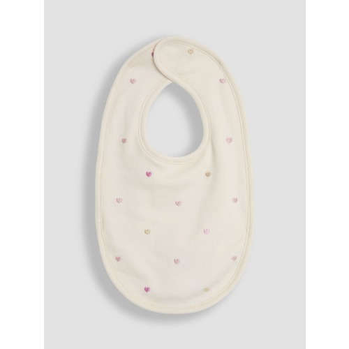 JoJo Maman Bébé Cream Baby Embroidered Bib