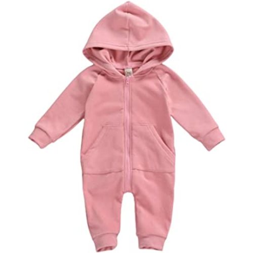 FYBITBO Infant Baby Boys Girls Clothing Zipper Hooded Jumpsuit Romper Long Sleeve Onesie Outfit Fall Winter Warm Clothes