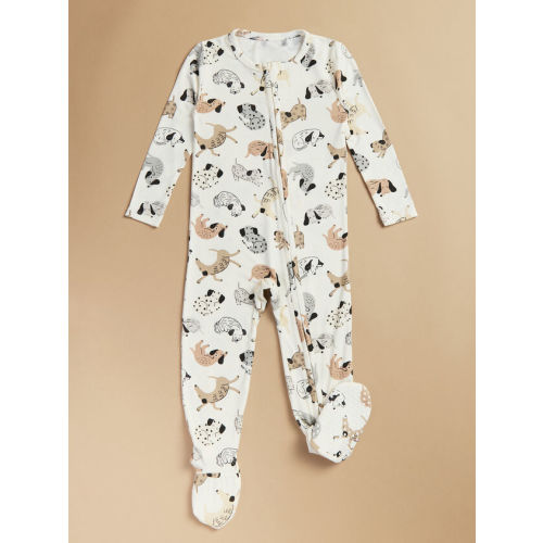 Puppy Cuddles Footie in Beige | Tullabee