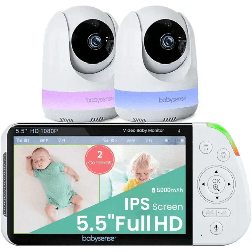 Babysense 1080p Full HD Split-Screen Baby Monitor - 2 Cameras