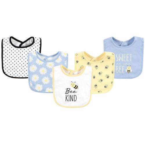 Hudson Baby Unisex Baby Cotton Bibs, Bee Kind, One Size