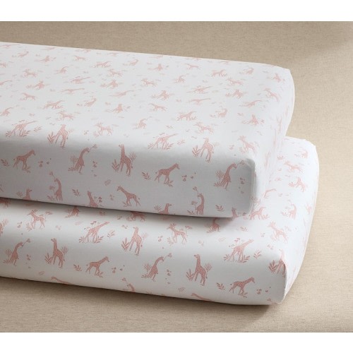 Gigi Giraffe Organic Crib Fitted Sheet