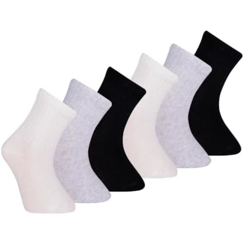 Bella Seamless-Toe Turkish Cotton Ribbed Crew Socks - Stylish and Cozy 6-Pack Baby & Toddler Socks