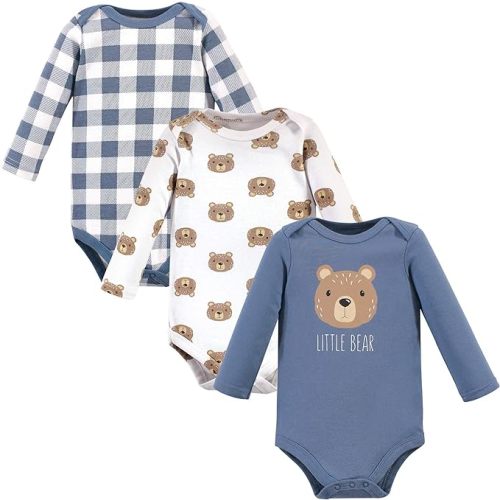 Hudson Baby baby-boys Cotton Long-sleeve Bodysuits 3-pack