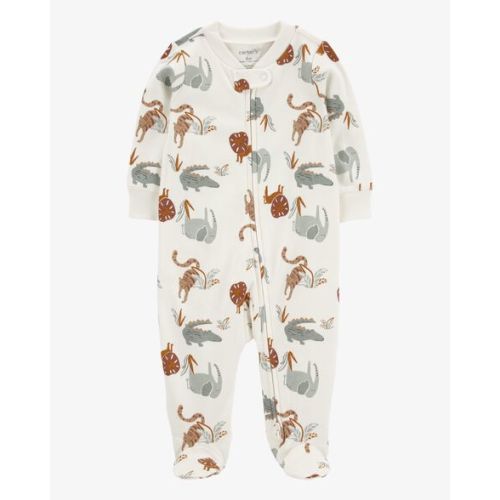 Baby Animal Print 2-Way Zip Cotton Sleep & Play Pajamas - Carter's | Carter's