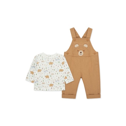 Bear Graphic T-Shirt & Overalls Set, 9 months
