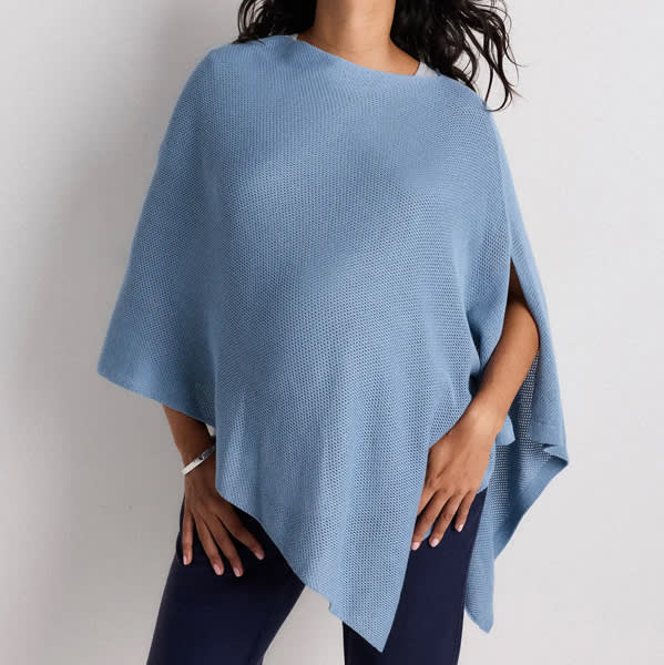 Lightweight Cotton Cashmere Nursing Shawl in Mountain Spring Blue