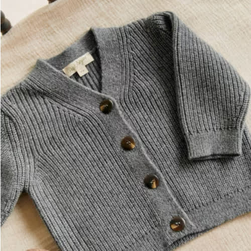 Nuno Cardigan - Mottled Blue - Organic Cotton