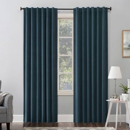 Sun Zero Blackout Amherst Velvet Noise Reducing Thermal Back Tab Curtain Panel