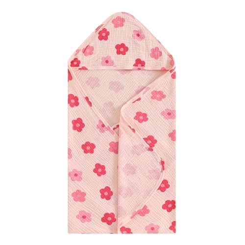 Generic Baby Hooded Bath Towel, Organic Cotton, Soft and Absorbent, Newborn Infant Toddler Bath Essentials for Girl Boy (Pink, 32Inch*32Inch)