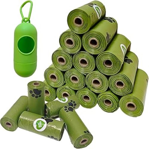 Enhanced Strength Dog Poop Bags - 300 Count Leak-Proof Scented Rolls | Biodegradable Pet Waste Bags with Dispenser, Extra Thick Dog Poo Bags for Puppy & Large Breed Cleanup