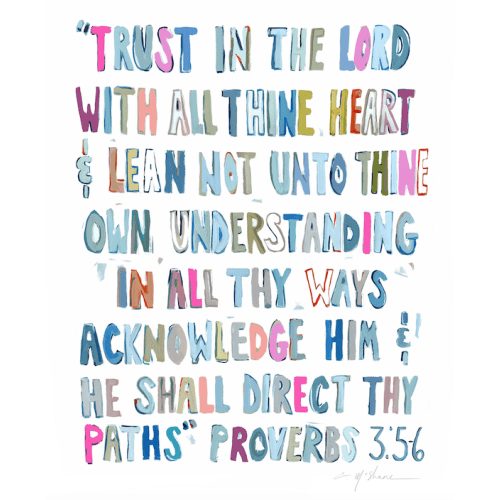 Proverbs 3: 5-6 PINKS on paper