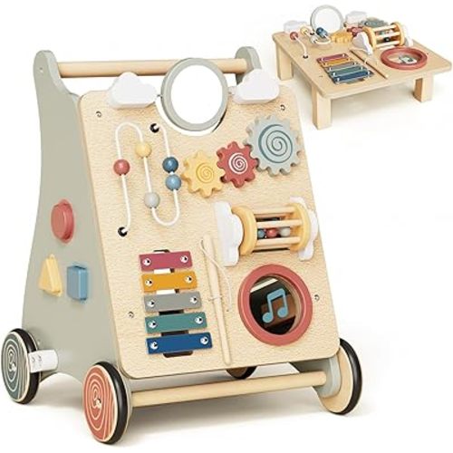 Baby Push Walker with Wheels for 6-12 Months Boys Girls, Walking Toys for 1 Year Old Learning to Walk, 1st Birthday Gifts