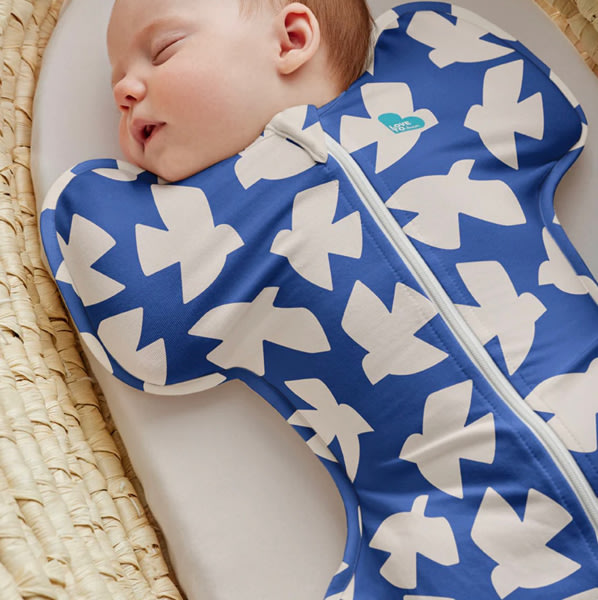 Swaddle Up™ 1.0 TOG Cotton Cobalt Paperbirds