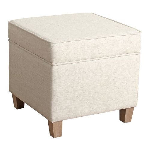 Classics Square Storage Ottoman - cream