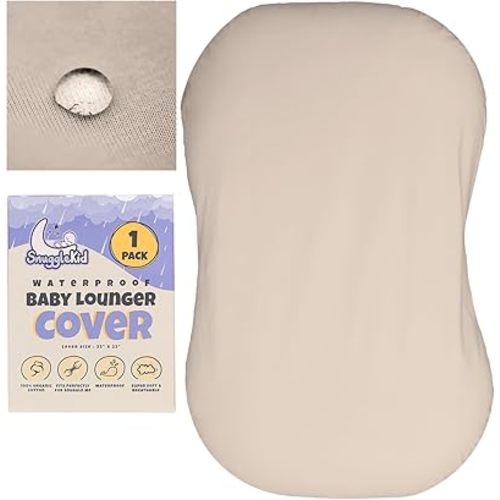 100% Waterproof Baby Lounger Cover - (Lounger Not Included) - Cream