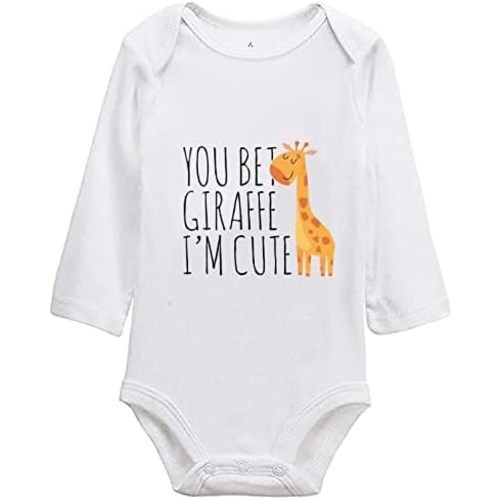 Listery Funny Giraffe Bodysuit for Baby - Im Cute, Infant & Newborn Clothes