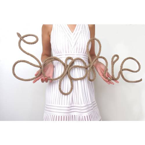 Personalized Huge Rope Name Wall Art For Nursery, Baby Room or Living Room, My First Rodeo Decor